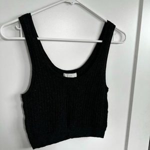 H&M Croptop Tanktop: Dark Grey, Sweater Material